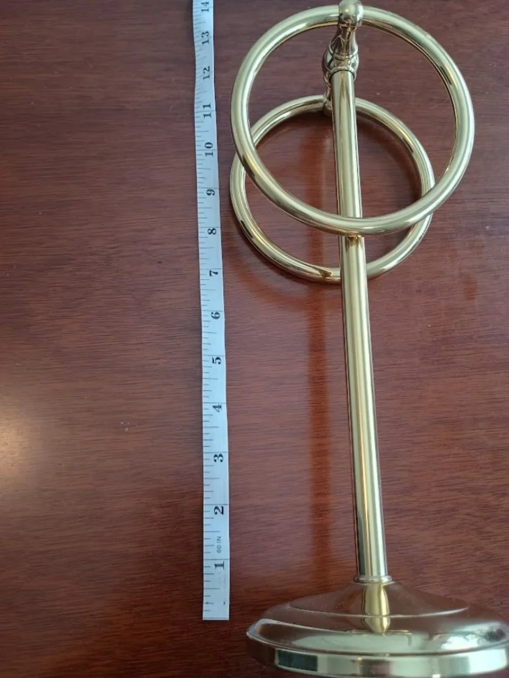 Polder Brass Colored Countertop Double Ring Towel Holder